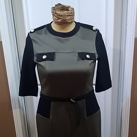 J. Taylor Olive Green & Black Dress - Picture 6 of 6